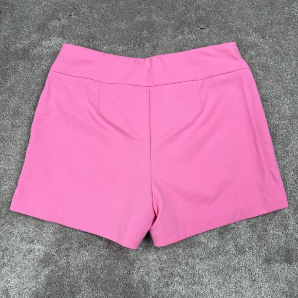 Cato Pink Shorts Size S Gold Button Front Elastic Waist Nautical Preppy - Picture 3 of 4